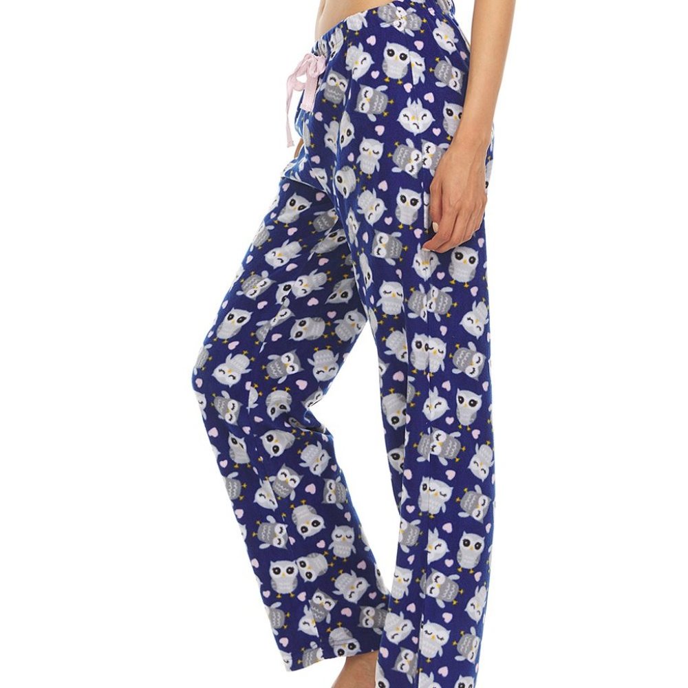 NWT René Rofé | Navy & Gray Owls Fleece Pajama Pants - 1x